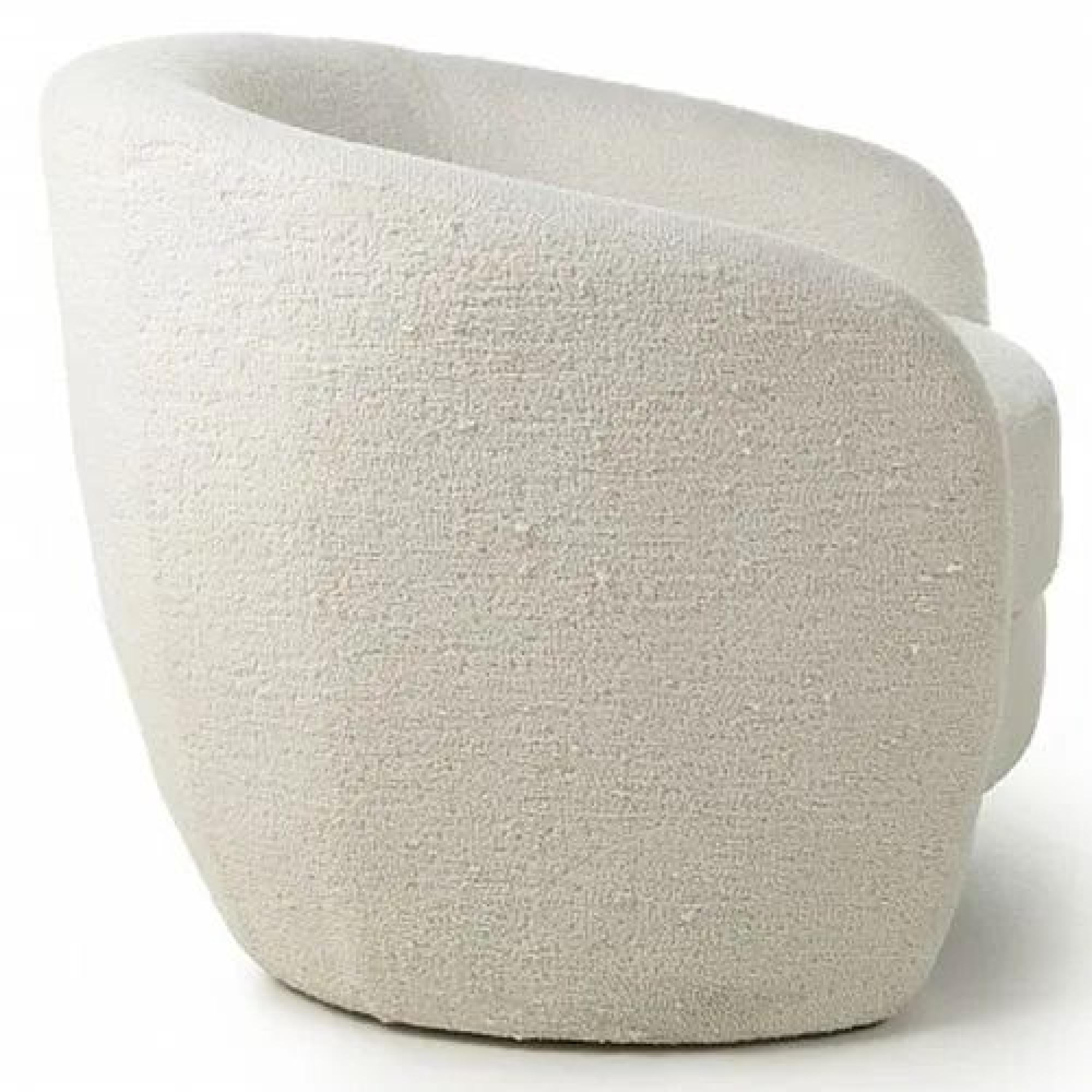 Product photograph of Petra Boucle Vanilla White Tub Chair from Choice Furniture Superstore.