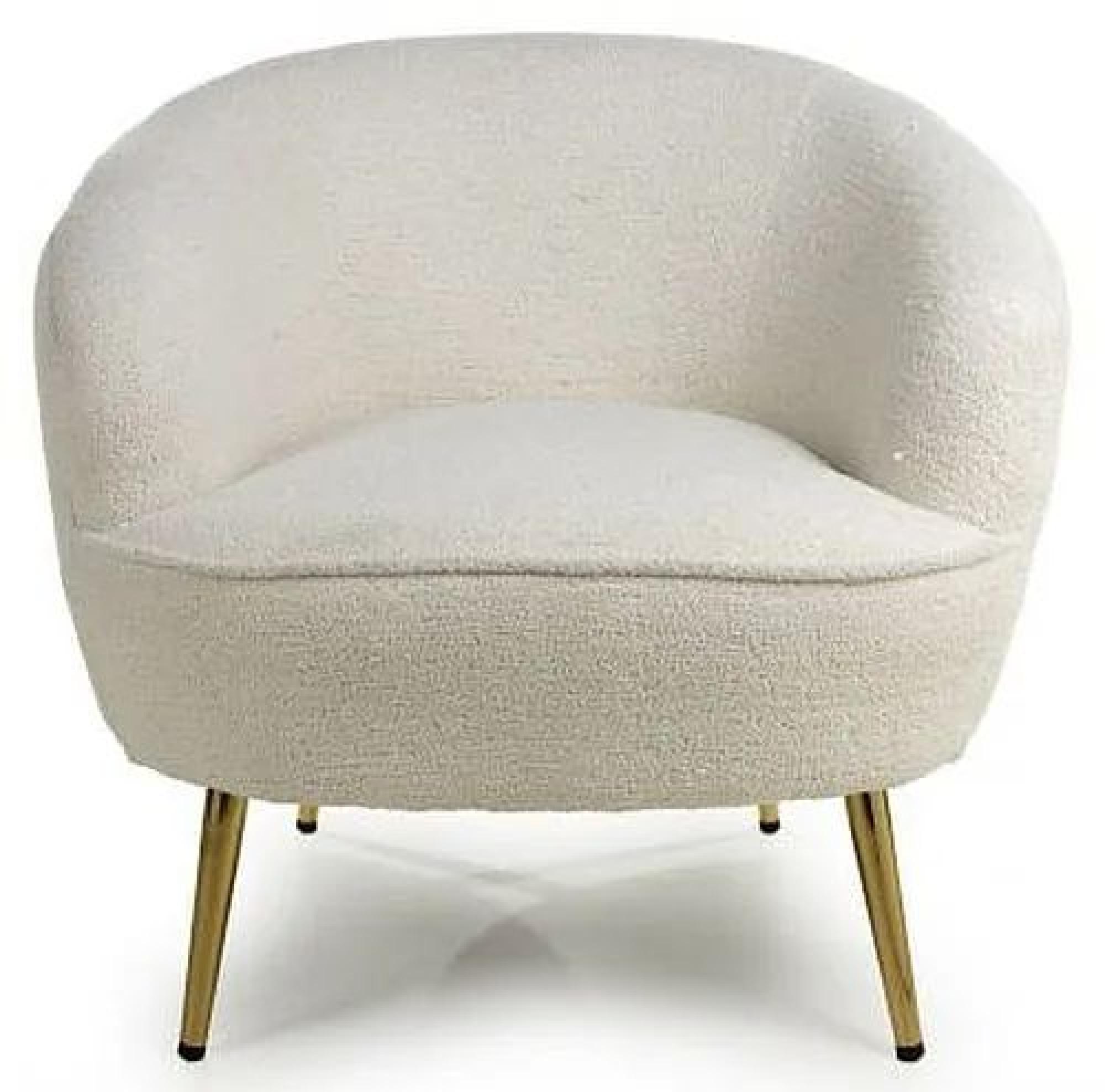 Product photograph of Lucia Boucle Vanilla White Tub Chair from Choice Furniture Superstore.