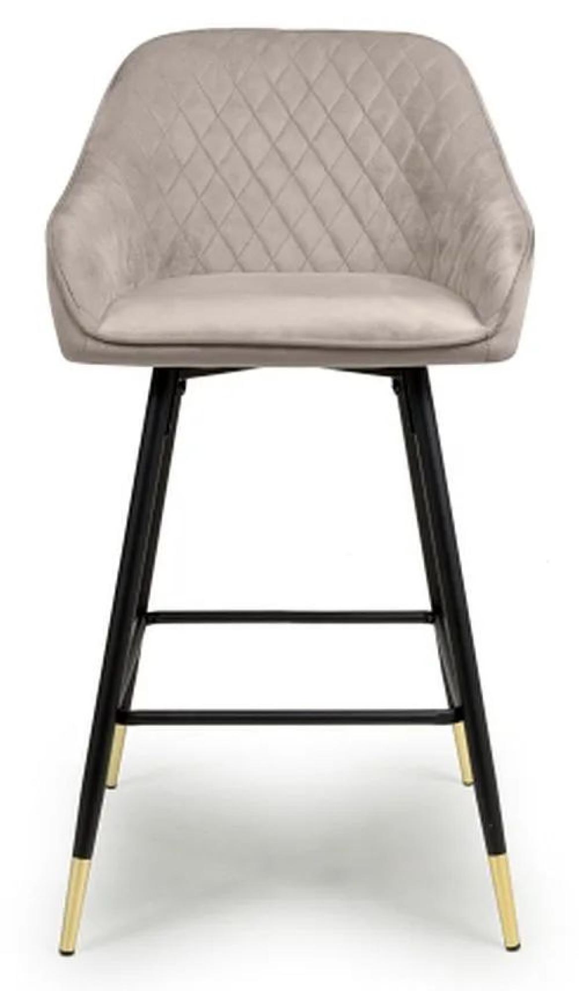 Product photograph of Set Of 2 Savanna Brushed Mink Velvet Bar Stool from Choice Furniture Superstore.