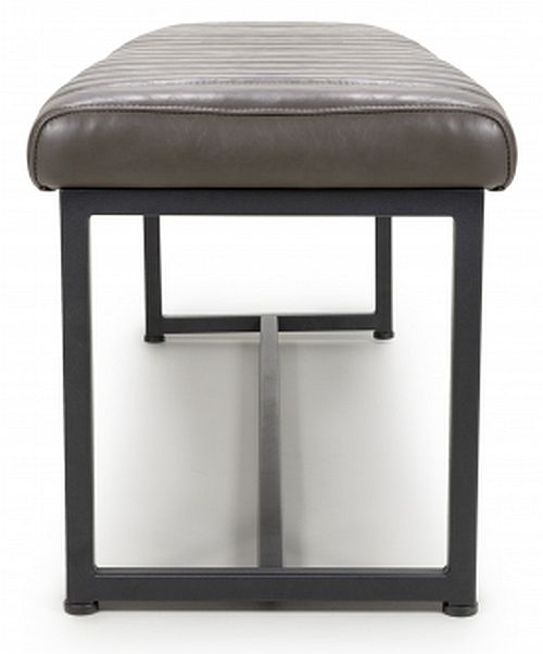 Product photograph of Archer Grey Leather Bench from Choice Furniture Superstore.