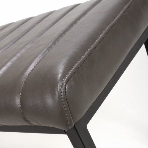 Product photograph of Archer Grey Leather Bench from Choice Furniture Superstore.