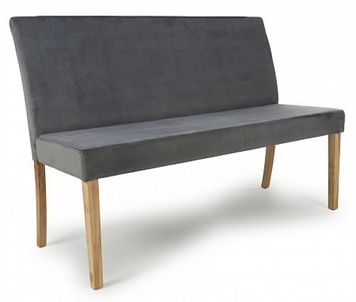 Product photograph of Durham Large Backed Brushed Velvet Grey Bench from Choice Furniture Superstore.