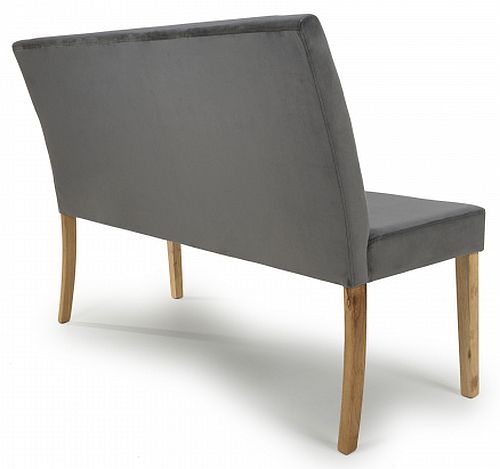 Product photograph of Durham Large Backed Brushed Velvet Grey Bench from Choice Furniture Superstore.