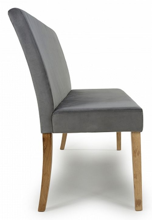 Product photograph of Durham Large Backed Brushed Velvet Grey Bench from Choice Furniture Superstore.