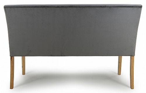 Product photograph of Durham Large Backed Brushed Velvet Grey Bench from Choice Furniture Superstore.