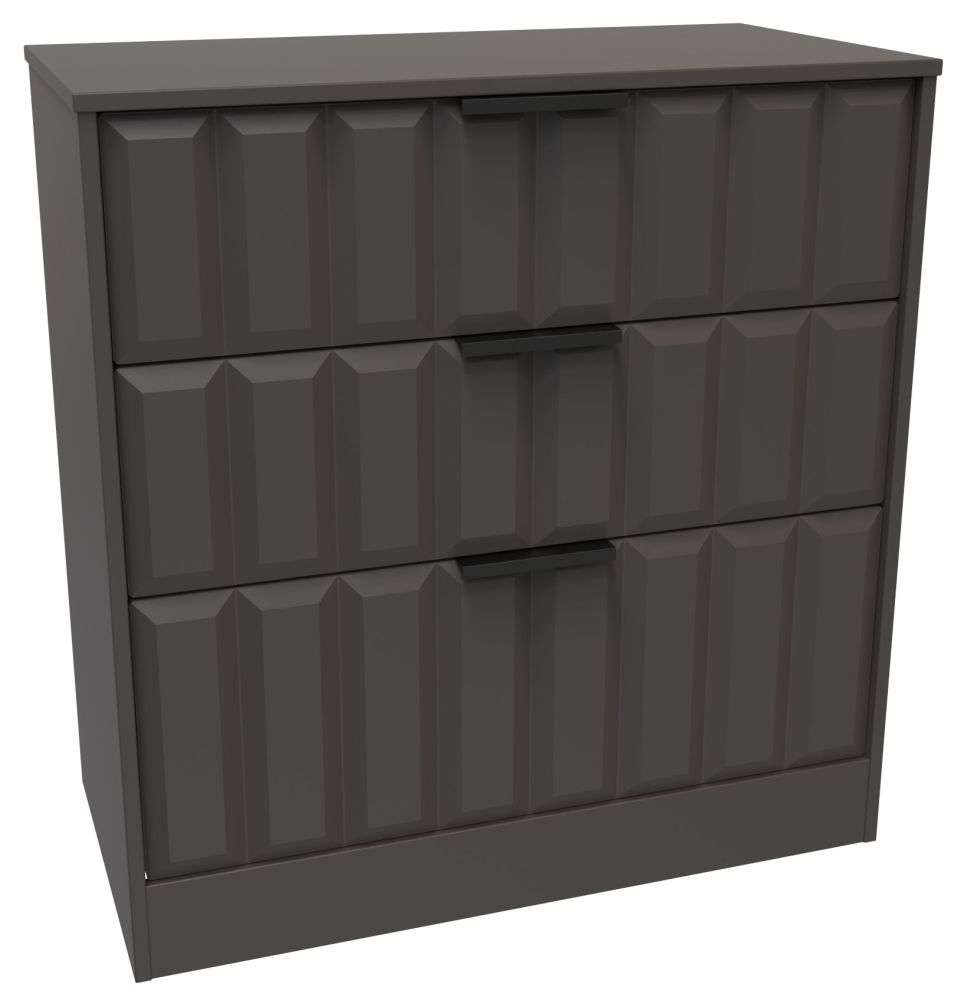 Product photograph of New York Graphite 3 Drawer Deep Chest from Choice Furniture Superstore.