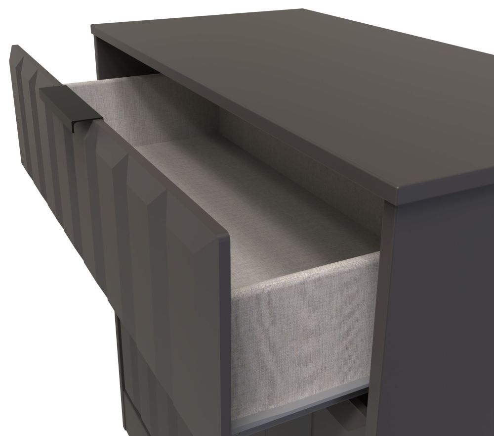 Product photograph of New York Graphite 3 Drawer Deep Chest from Choice Furniture Superstore.