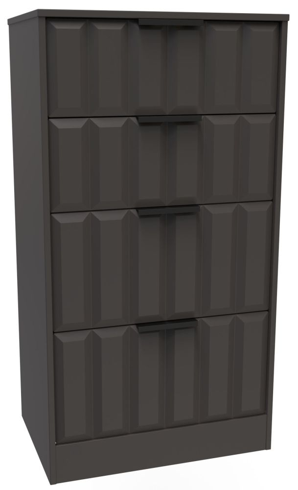 Product photograph of New York Graphite 4 Drawer Deep Midi Chest from Choice Furniture Superstore.