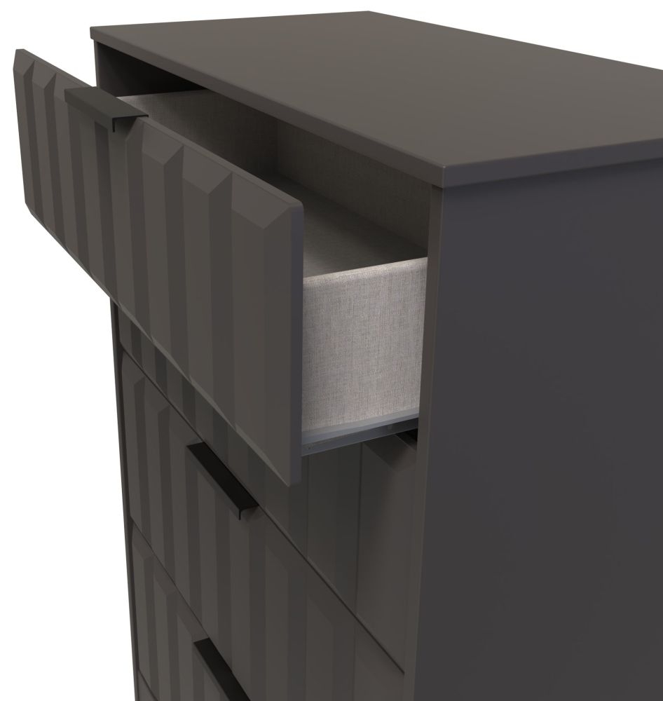 Product photograph of New York Graphite 4 Drawer Deep Chest from Choice Furniture Superstore.