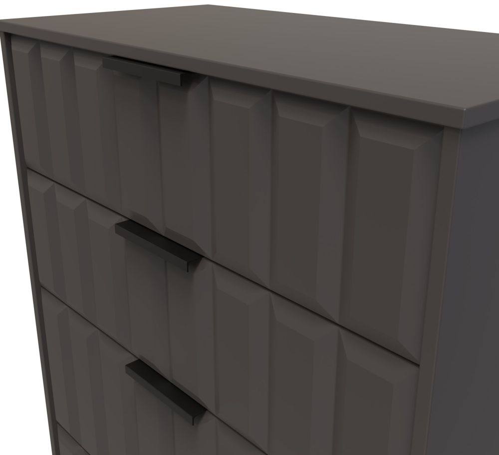 Product photograph of New York Graphite 4 Drawer Deep Chest from Choice Furniture Superstore.