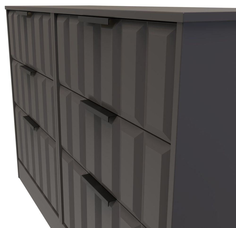 Product photograph of New York Graphite 6 Drawer Midi Chest from Choice Furniture Superstore.