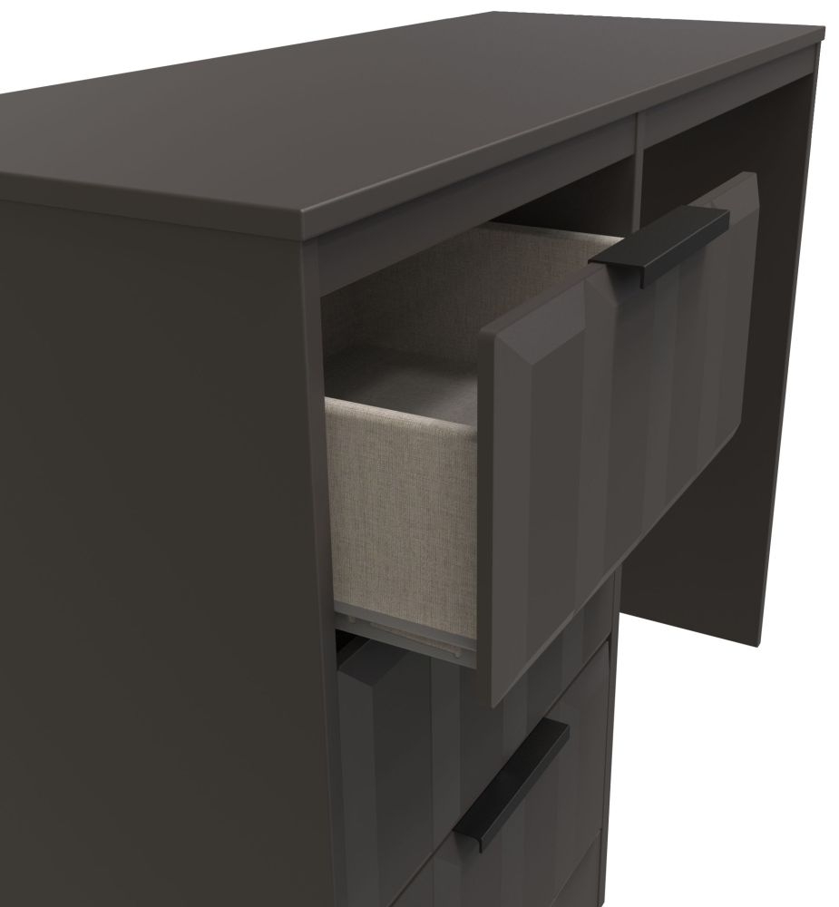 Product photograph of New York Graphite Single Pedestal Dressing Table from Choice Furniture Superstore.