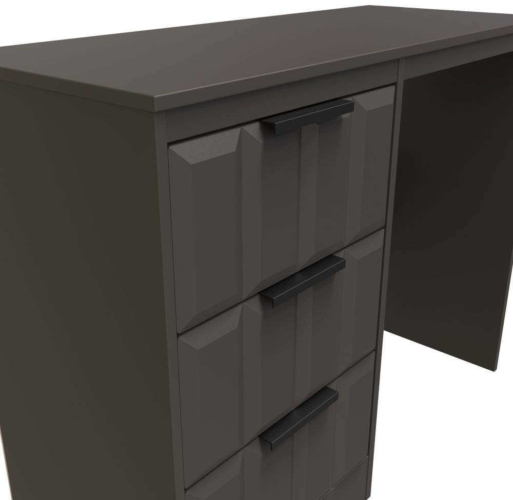 Product photograph of New York Graphite Single Pedestal Dressing Table from Choice Furniture Superstore.