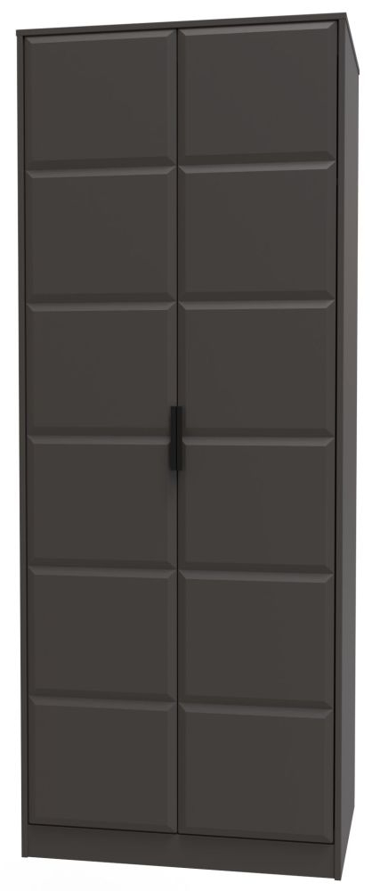 Product photograph of New York Graphite 2 Door Tall Hanging Wardrobe from Choice Furniture Superstore.