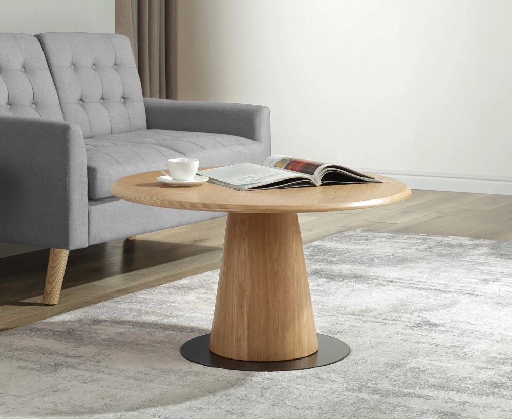 Product photograph of Jual Siena Oak Round Coffee Table - Jf318 from Choice Furniture Superstore.
