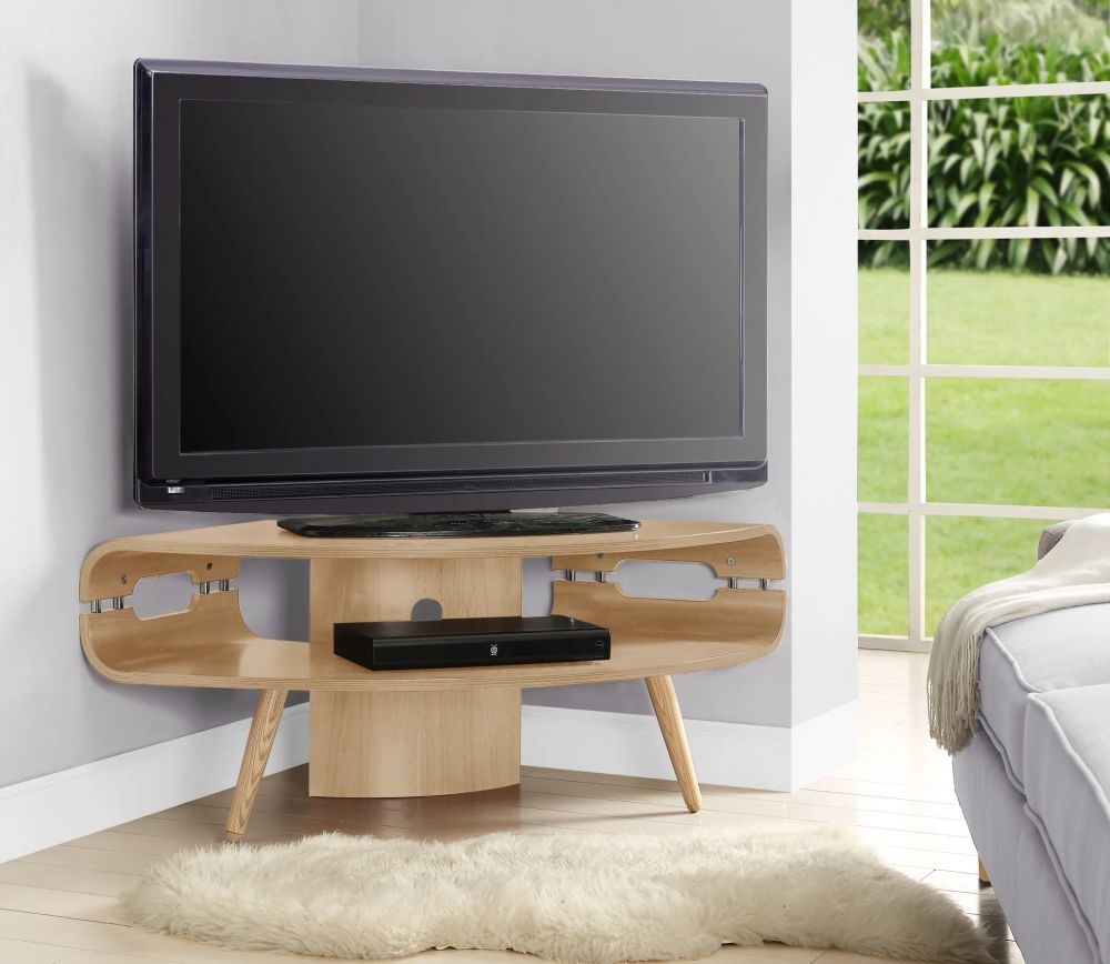 Product photograph of Jual Havana Oak Corner Tv Stand - Jf701 from Choice Furniture Superstore.