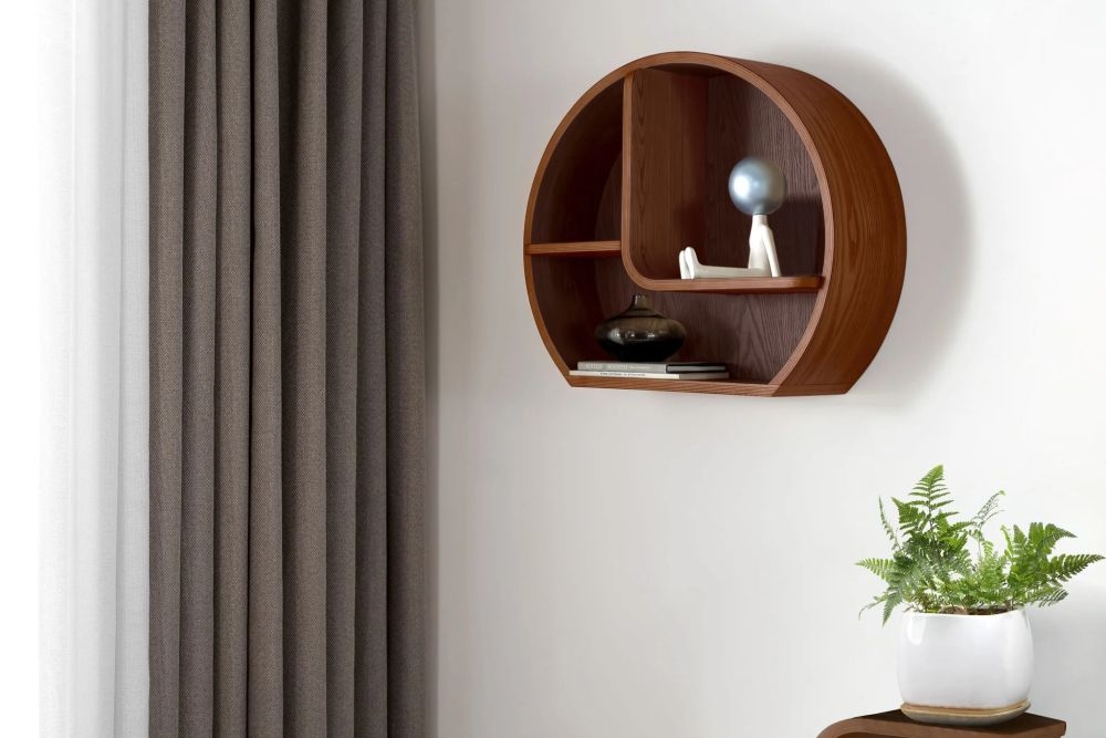 Product photograph of Jual San Francisco Walnut Wall Shelf - Jf713 from Choice Furniture Superstore.
