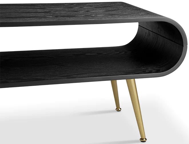 Product photograph of Jual Auckland Black And Brass Coffee Table - Jf721 from Choice Furniture Superstore.