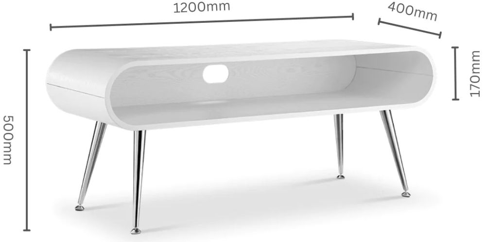 Product photograph of Jual Auckland White And Chrome Tv Stand - Jf720 from Choice Furniture Superstore.