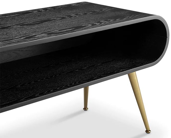 Product photograph of Jual Auckland Black And Brass Tv Stand - Jf720 from Choice Furniture Superstore.