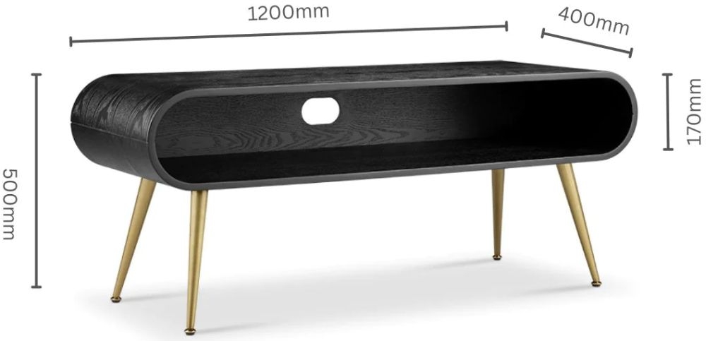 Product photograph of Jual Auckland Black And Brass Tv Stand - Jf720 from Choice Furniture Superstore.