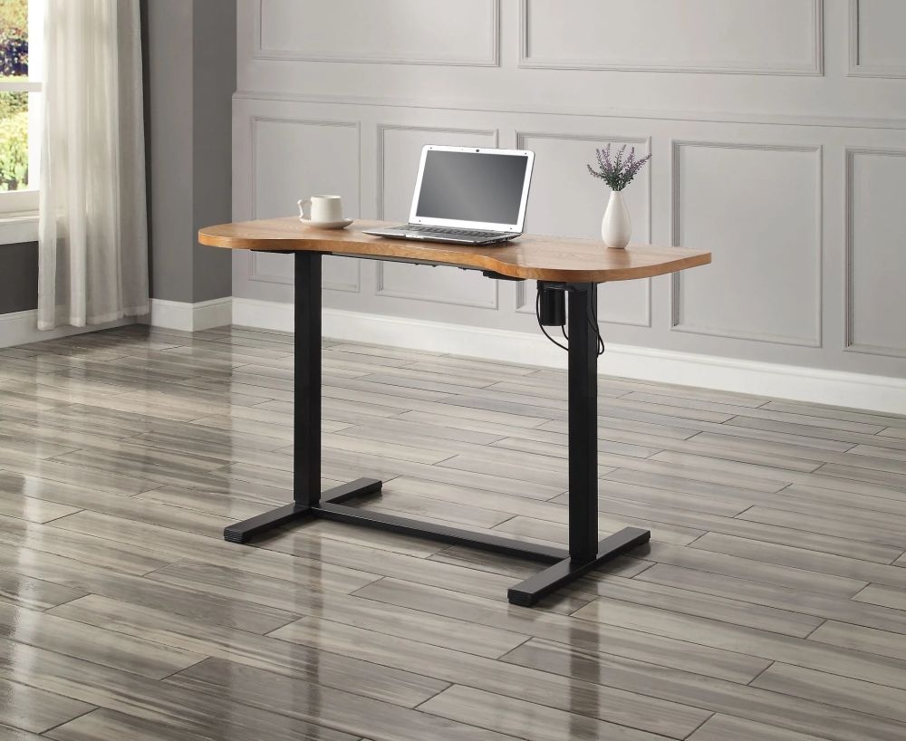 Product photograph of Jual San Francisco Oak And Black Height Adjustable Desk - Pc715 from Choice Furniture Superstore.