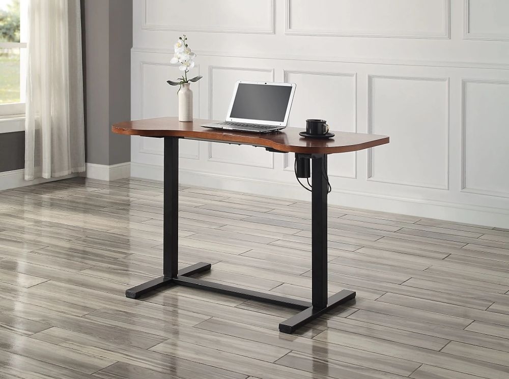 Product photograph of Jual San Francisco Walnut And Black Height Adjustable Desk - Pc715 from Choice Furniture Superstore.