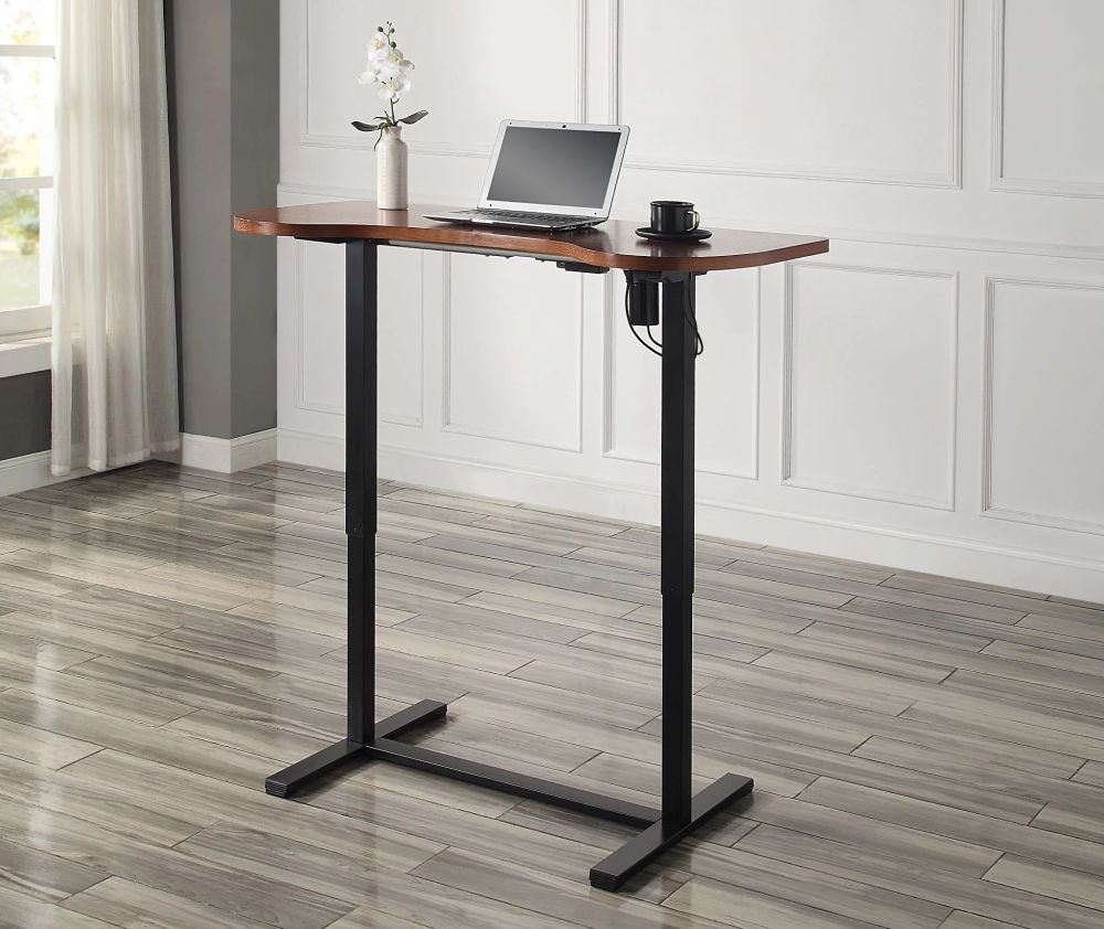 Product photograph of Jual San Francisco Walnut And Black Height Adjustable Desk - Pc715 from Choice Furniture Superstore.