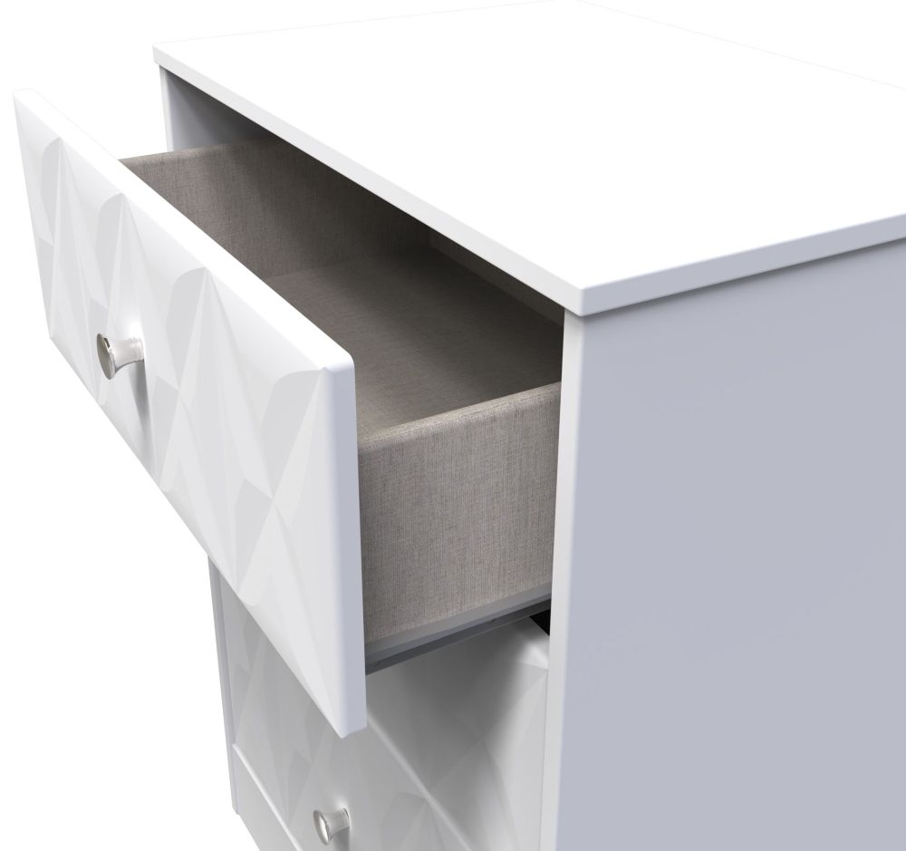 Product photograph of San Jose Matt White 3 Drawer Deep Midi Chest from Choice Furniture Superstore.
