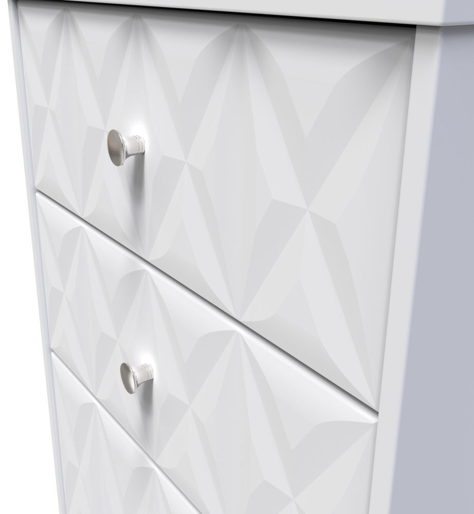 Product photograph of San Jose Matt White 3 Drawer Deep Midi Chest from Choice Furniture Superstore.