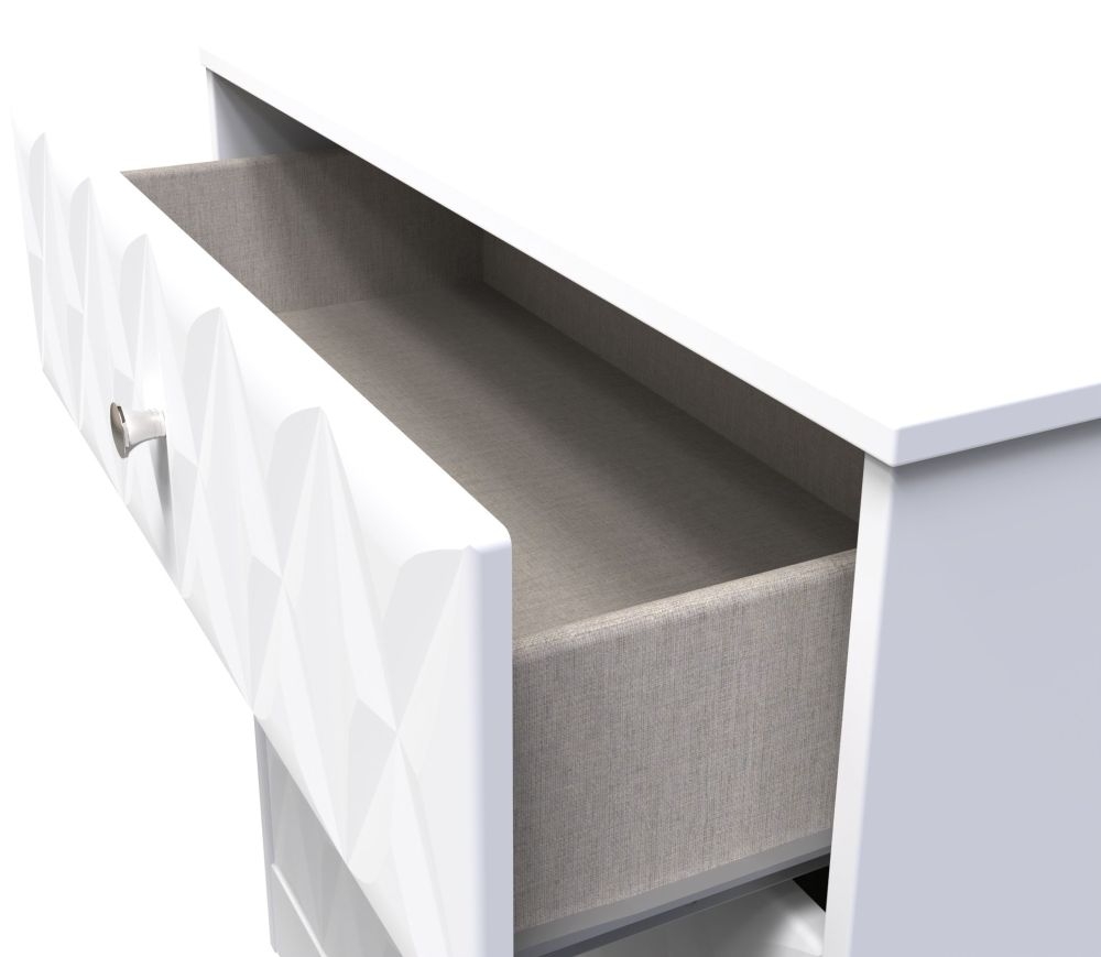 Product photograph of San Jose Matt White 3 Drawer Deep Chest from Choice Furniture Superstore.
