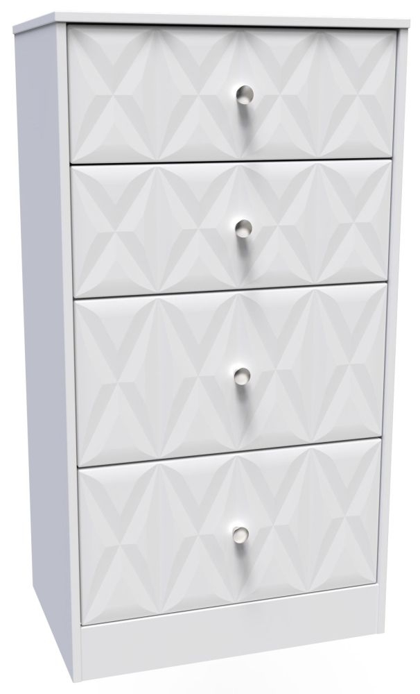 Product photograph of San Jose Matt White 4 Drawer Deep Midi Chest from Choice Furniture Superstore.