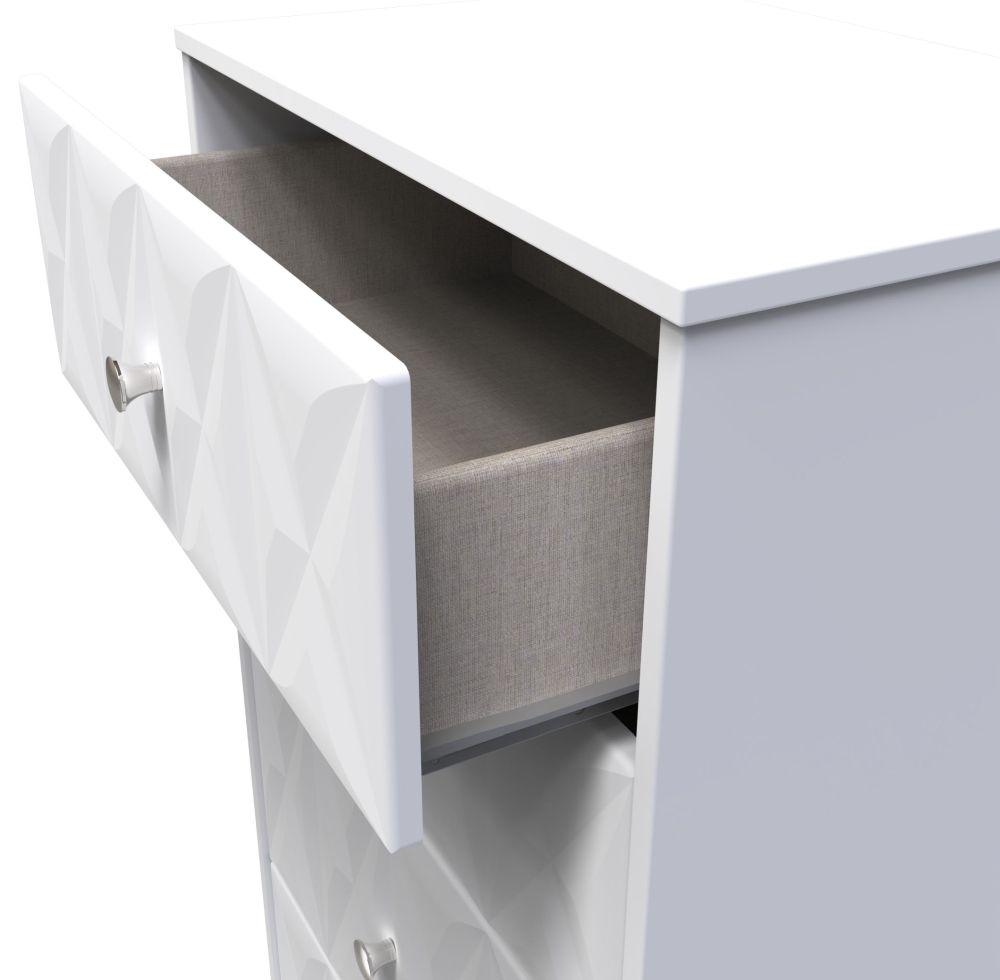 Product photograph of San Jose White 4 Drawer Deep Midi Chest from Choice Furniture Superstore.