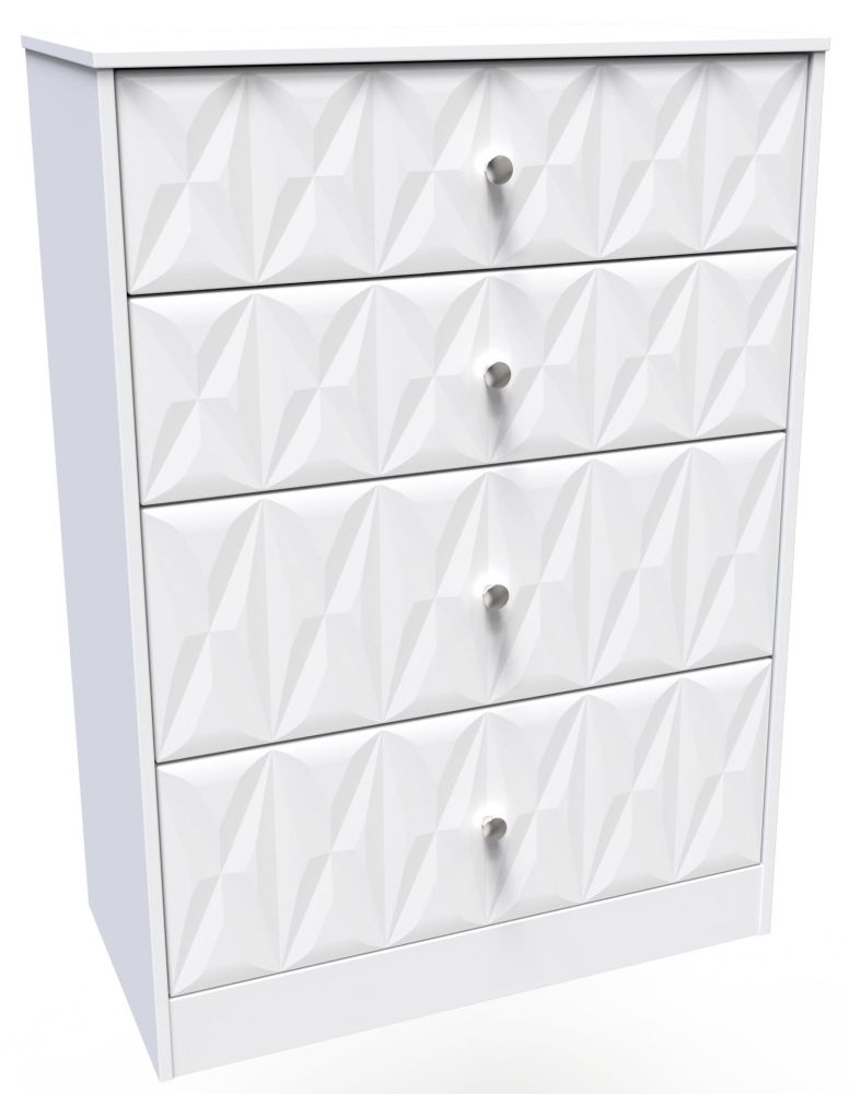 Product photograph of San Jose White 4 Drawer Deep Chest from Choice Furniture Superstore.