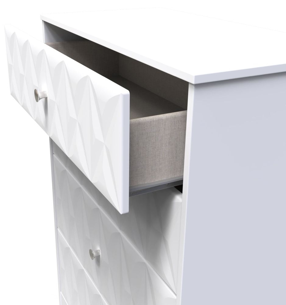 Product photograph of San Jose White 4 Drawer Deep Chest from Choice Furniture Superstore.