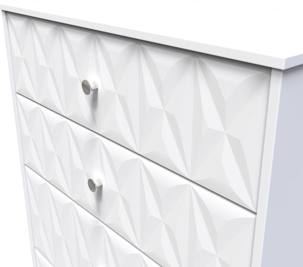 Product photograph of San Jose White 4 Drawer Deep Chest from Choice Furniture Superstore.