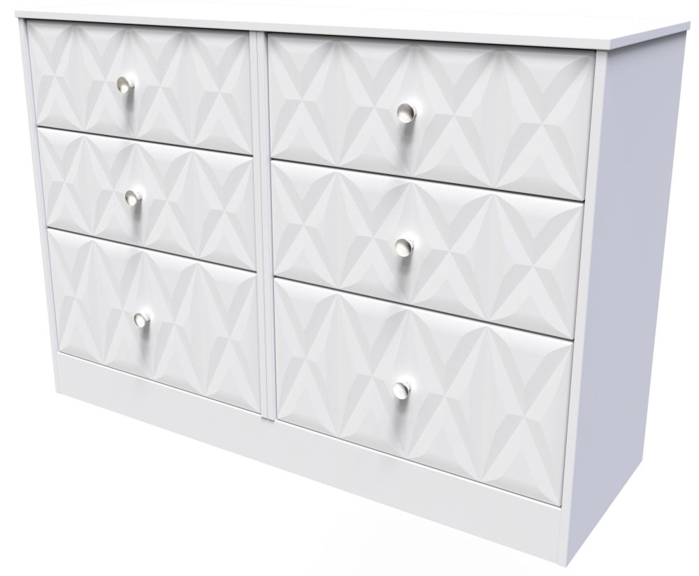 Product photograph of San Jose Matt White 6 Drawer Midi Chest from Choice Furniture Superstore.