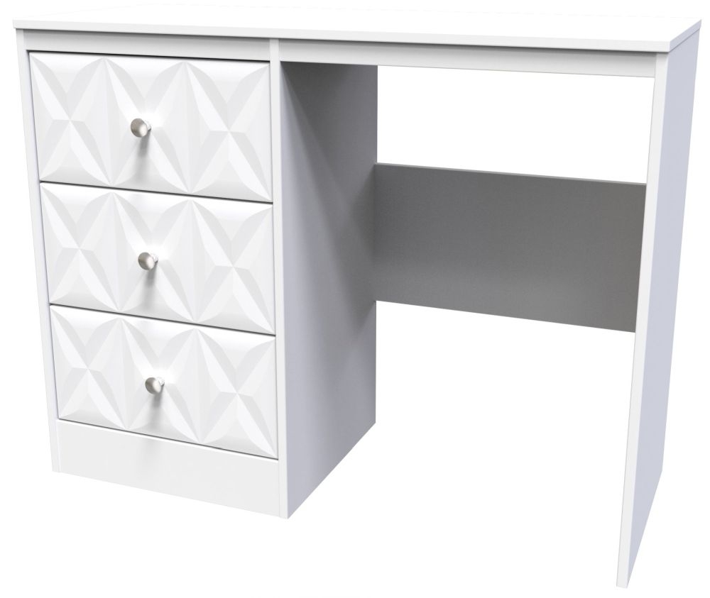 Product photograph of San Jose Matt White Single Pedestal Dressing Table from Choice Furniture Superstore.