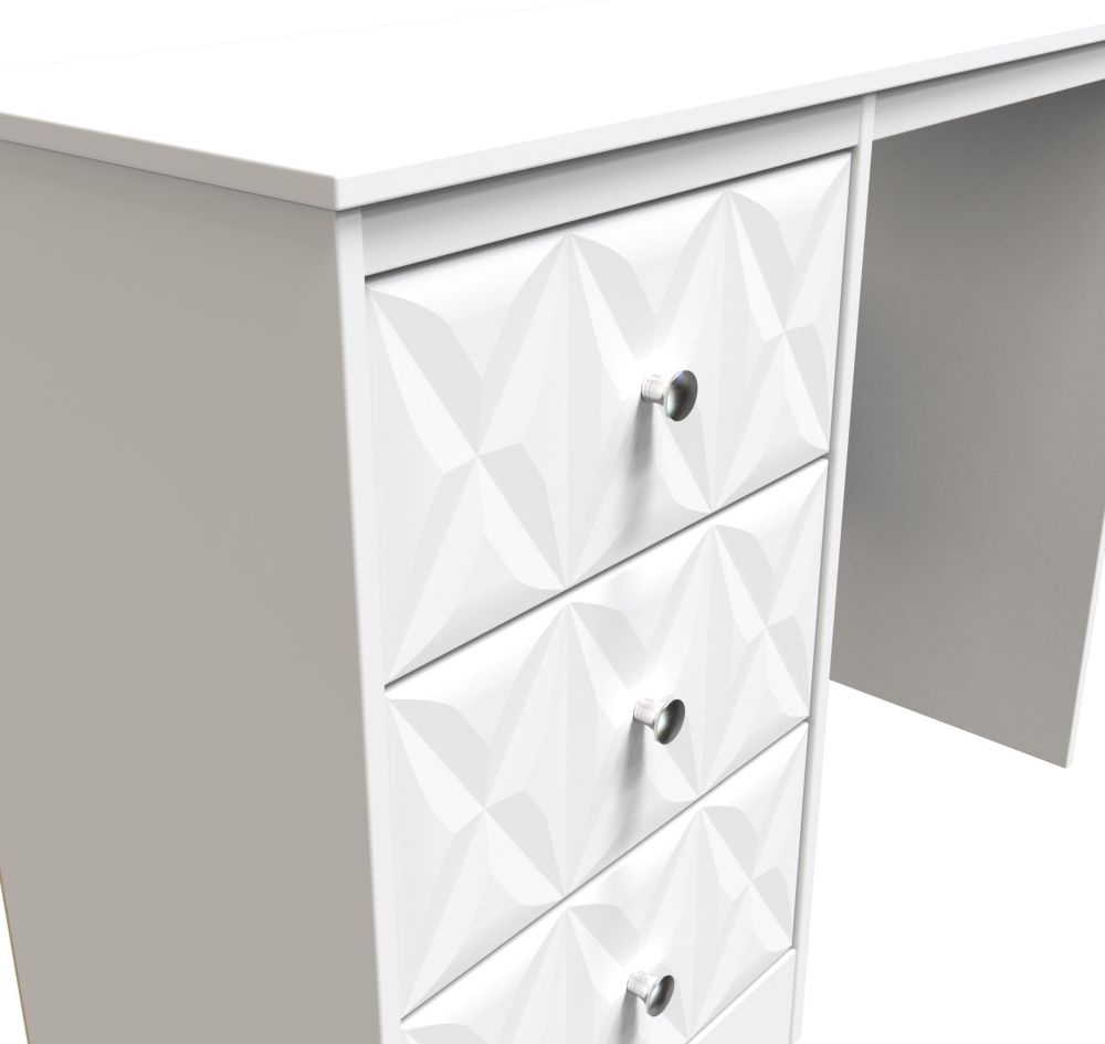 Product photograph of San Jose Matt White Single Pedestal Dressing Table from Choice Furniture Superstore.