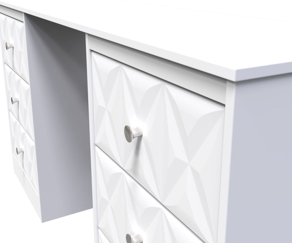 Product photograph of San Jose White 6 Drawer Double Dressing Table from Choice Furniture Superstore.