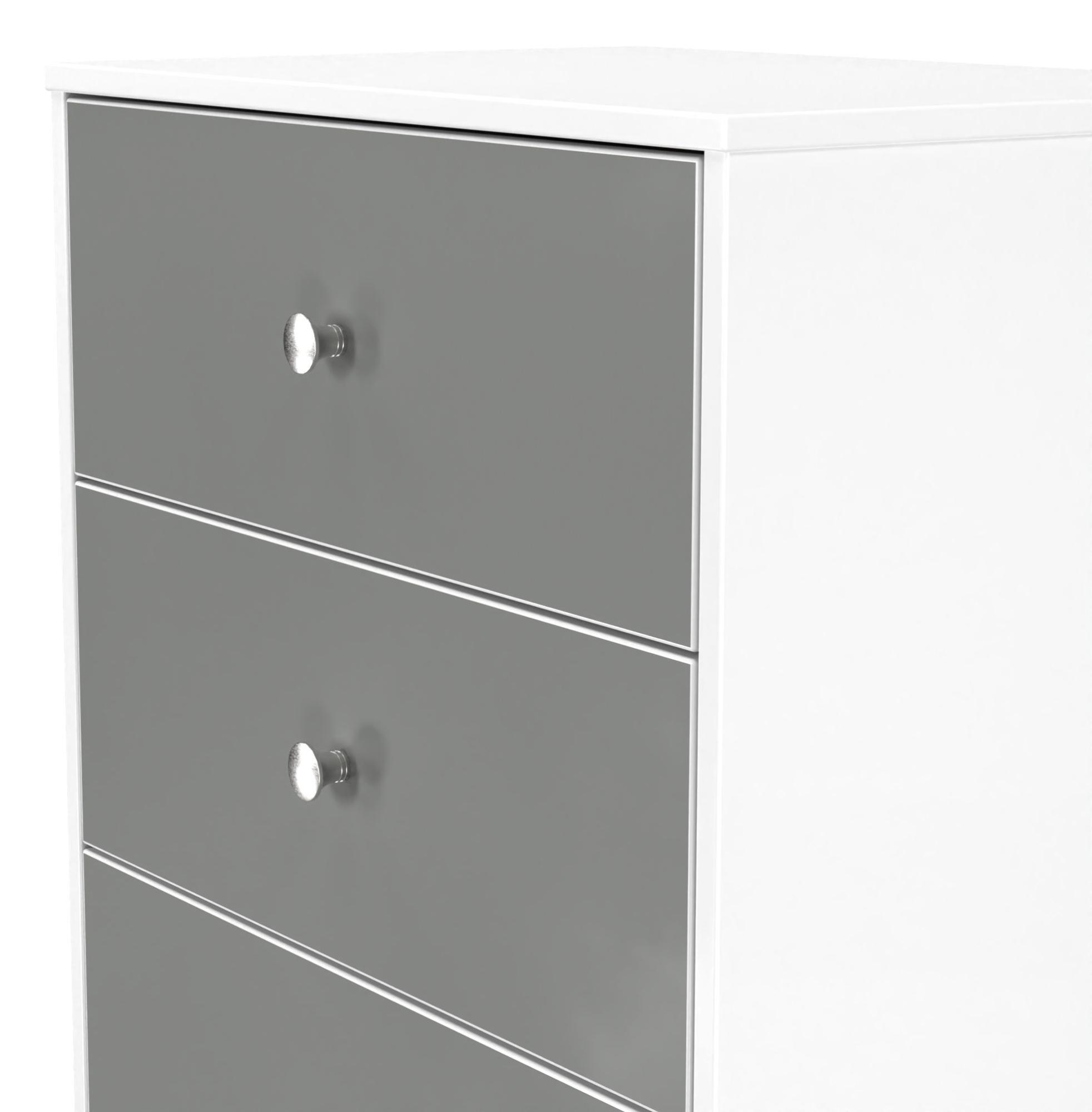 Product photograph of Padstow Grey And White Matt 4 Drawer Deep Midi Chest from Choice Furniture Superstore.