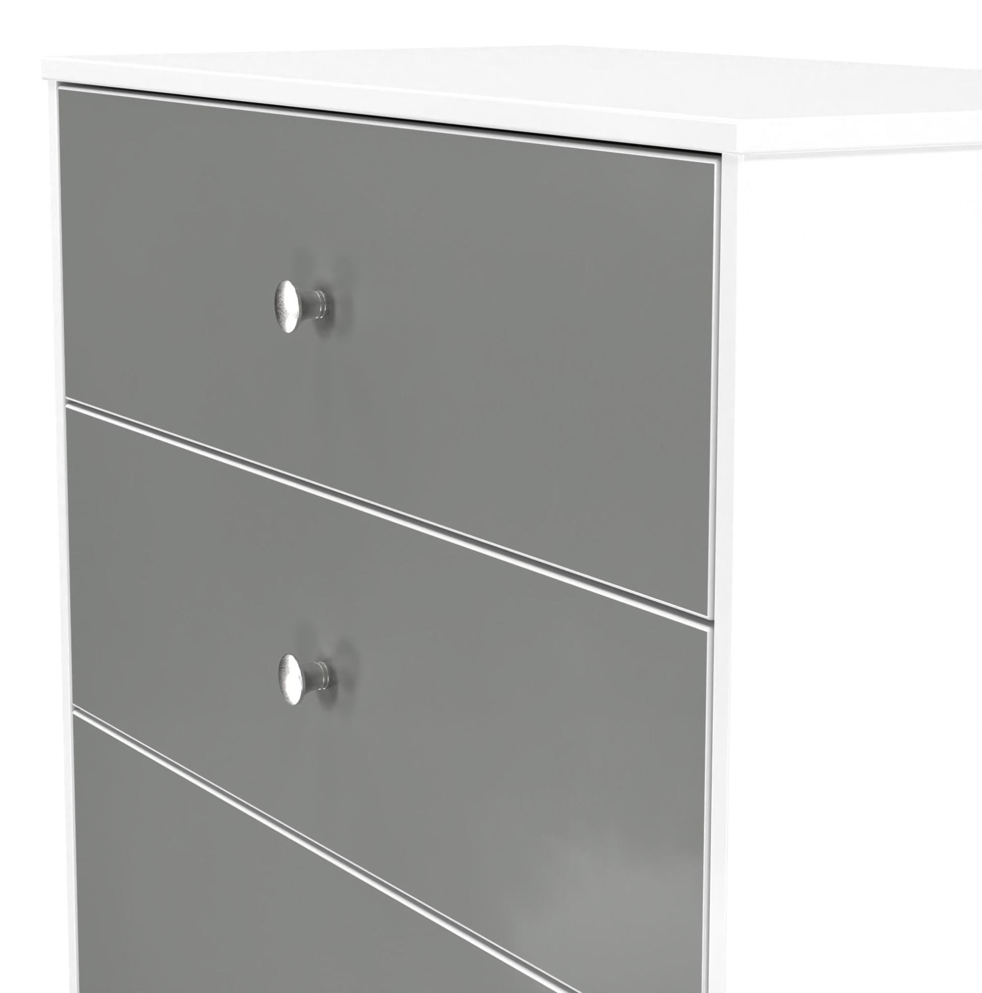 Product photograph of Padstow Grey And White 4 Drawer Deep Chest from Choice Furniture Superstore.