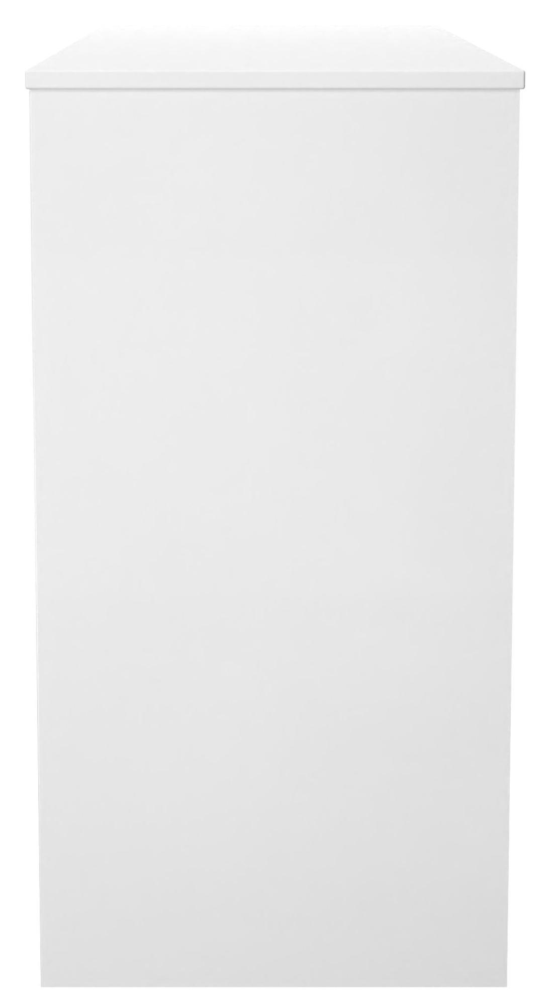Product photograph of Padstow Grey And White Matt 3 Drawer Desk from Choice Furniture Superstore.
