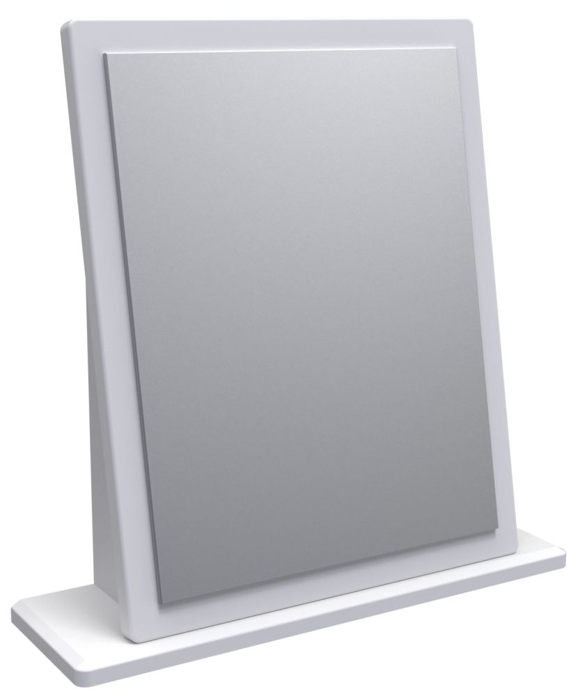 Product photograph of Padstow Unifrom Gloss And Matt White Small Mirror from Choice Furniture Superstore.