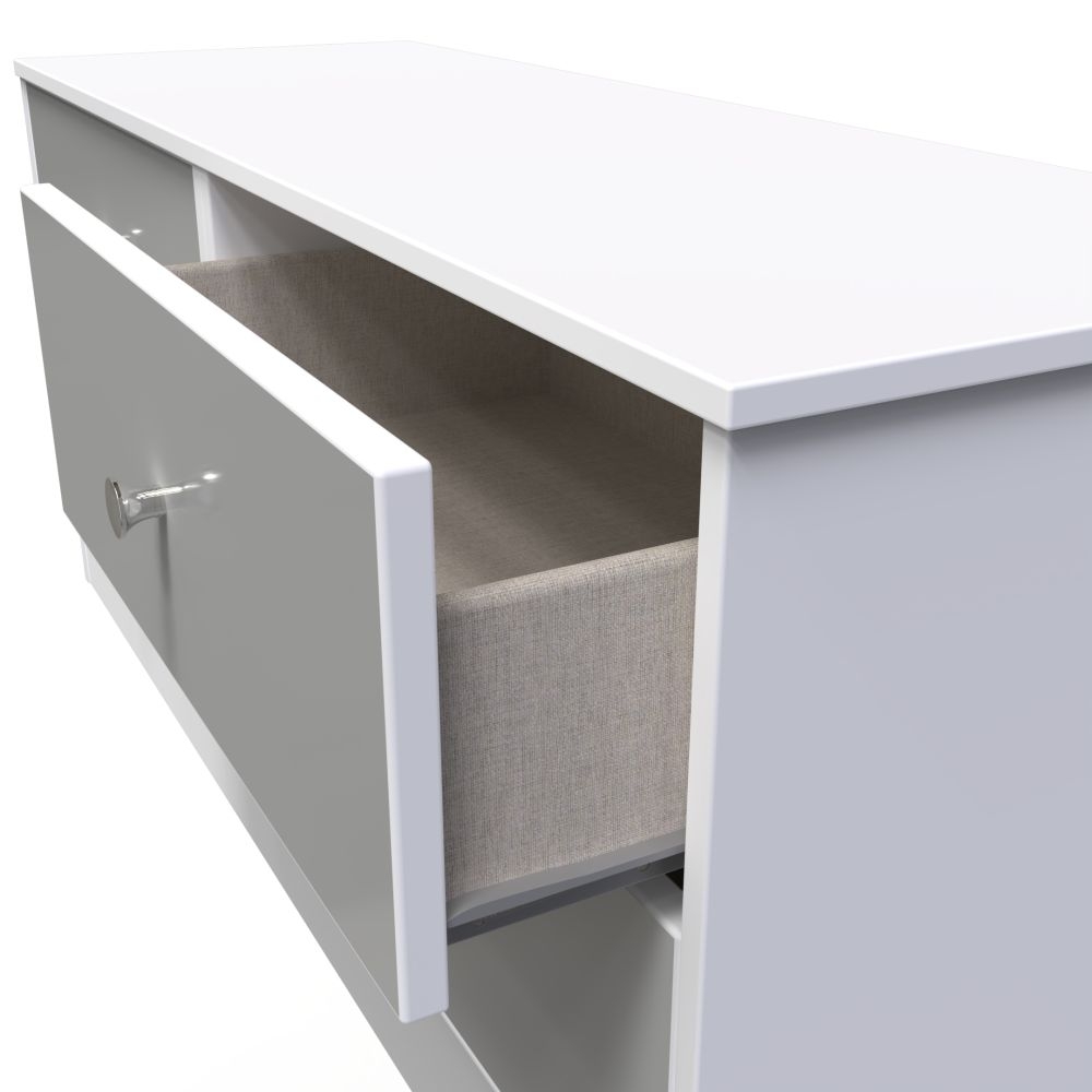Product photograph of Padstow Unifrom Gloss And Matt White Bed Box from Choice Furniture Superstore.