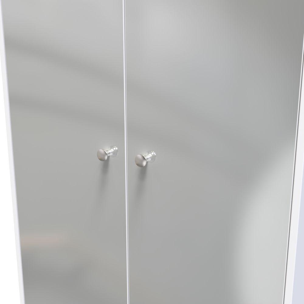 Product photograph of Padstow Unifrom Gloss And Matt White 2 Door Midi Wardrobe from Choice Furniture Superstore.