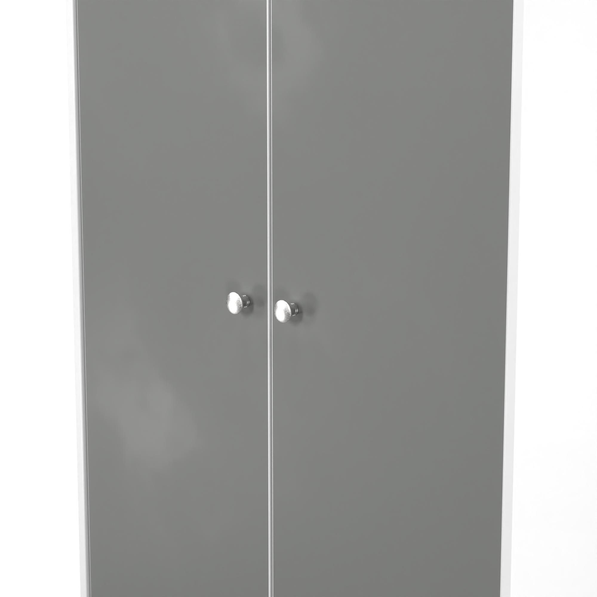 Product photograph of Padstow Grey And White Midi Wardrobe from Choice Furniture Superstore.