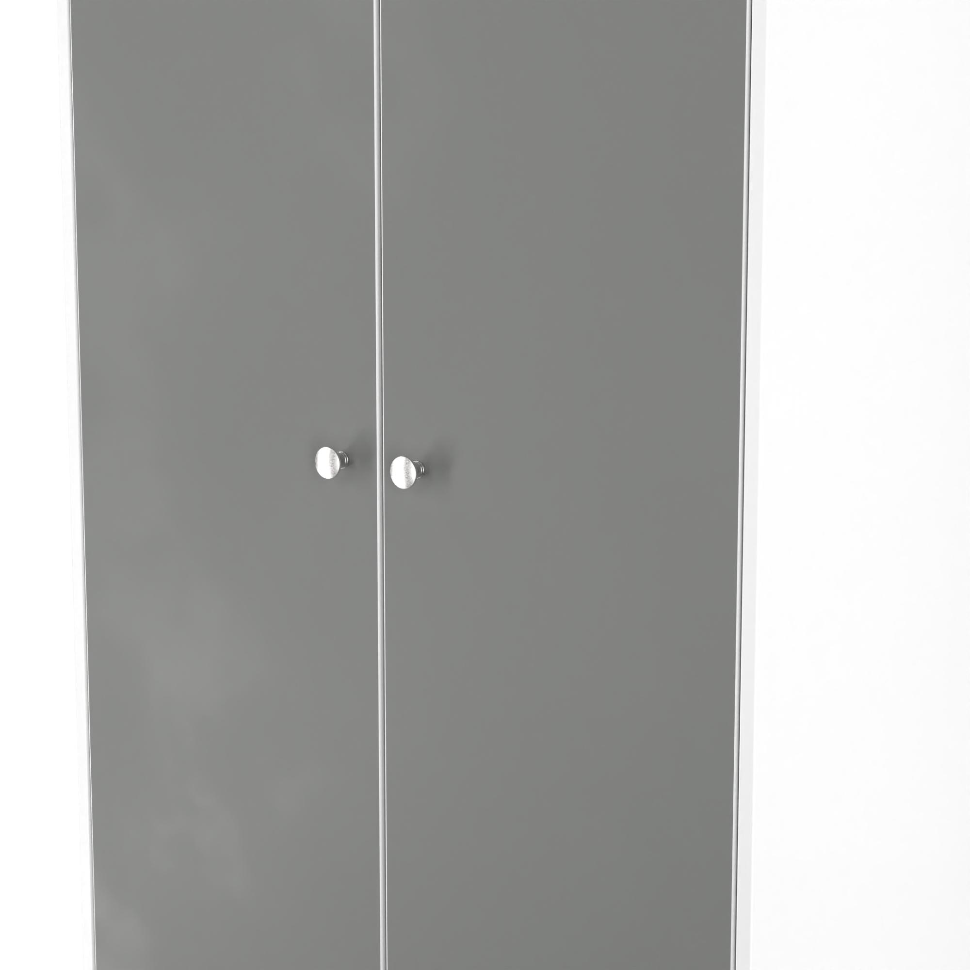 Product photograph of Padstow Grey And White 2 Door Plain Tall Wardrobe from Choice Furniture Superstore.