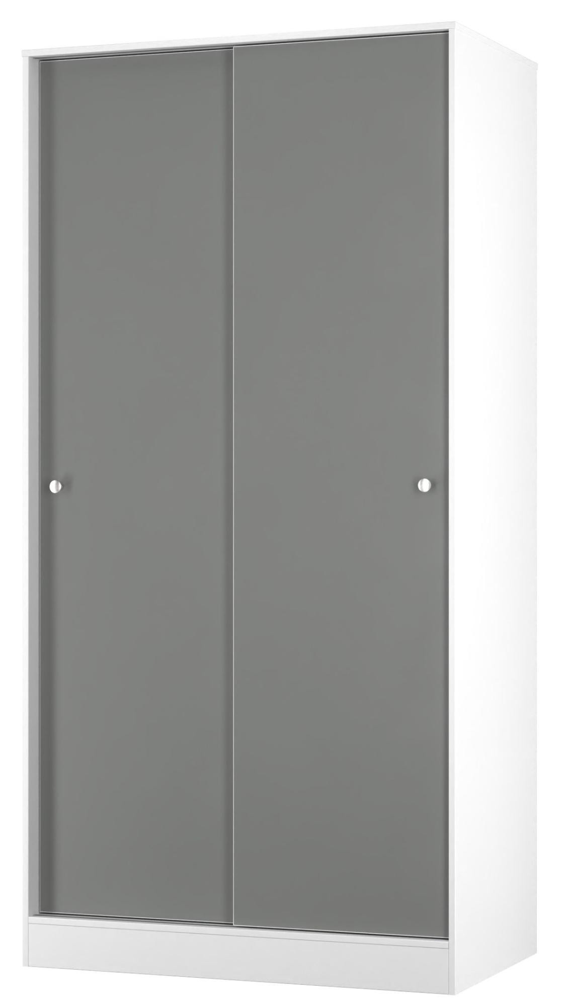 Product photograph of Padstow Grey And White 2 Door Sliding Wardrobe from Choice Furniture Superstore.