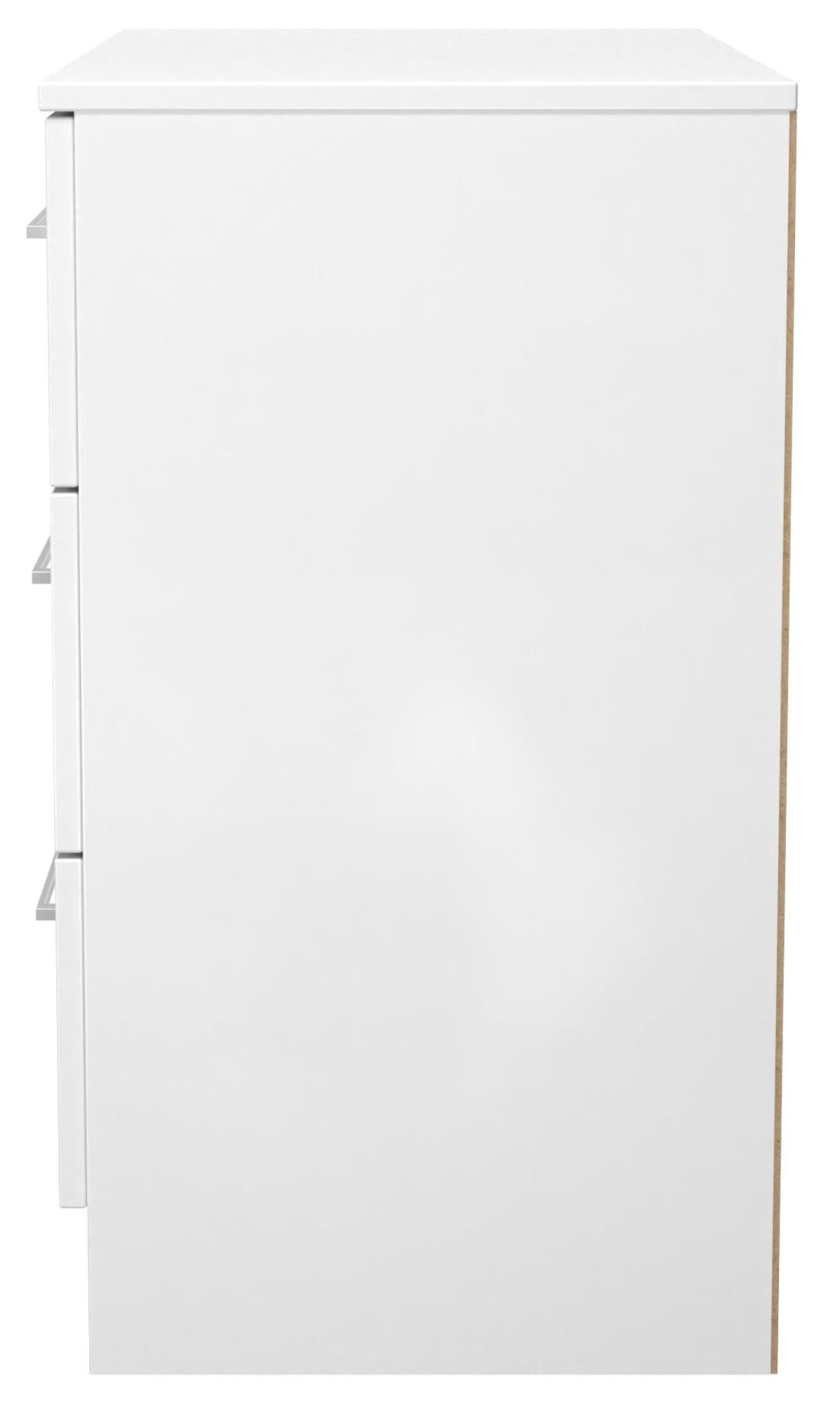 Product photograph of Worcester White 3 Drawer Small Chest from Choice Furniture Superstore.